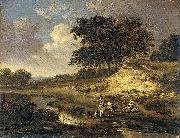 Jan Wijnants Landscape with a rider watering his horse. china oil painting artist
